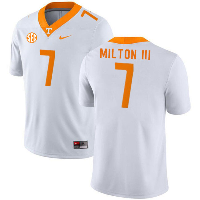 Men #7 Joe Milton III Tennessee Volunteers College Football Jerseys Stitched Sale-White - Click Image to Close
